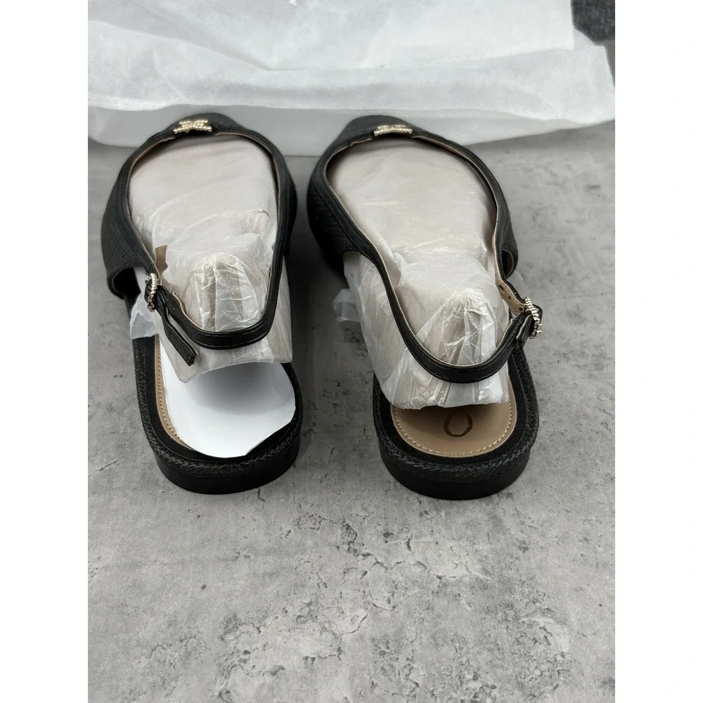 Sam Edelman Women Cleo Black Slingback Flat Sz 10 New